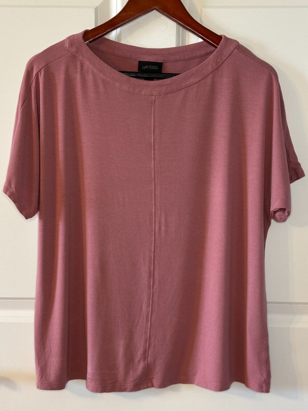 J Jill Wearever Dusty Rose Relaxed Knit Top XS Oversized Minimalist Lagenlook